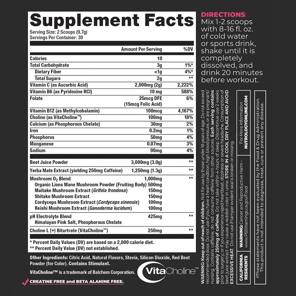 Nutrology Beet Natural PreWorkout Drink Passion Fruit 10.2 oz.